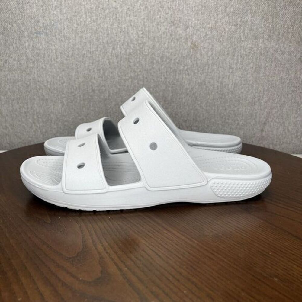 Crocs Sandals Men's Size 10 Gray Iconic Comfort 2 Strap Slip On Slide Beach Pool